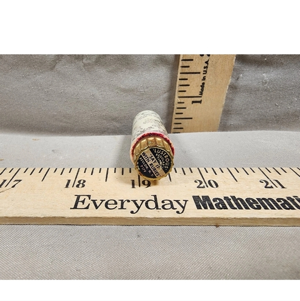 Vintage Lipstick Tube Revlon Lustrous "Say It with Rubies" New York Empty Tube - Picture 3 of 5